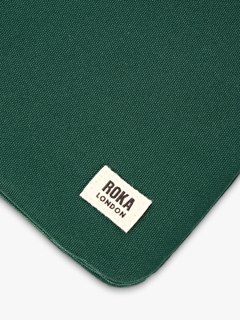 ROKA London green crossbody bag in recycled canvas, UK version