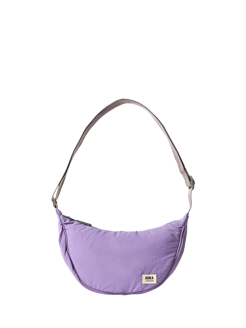 ROKA London Farringdon Taslon Half Moon Shoulder Bag, Petal