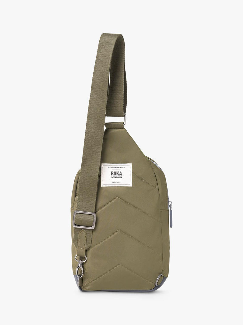 ROKA London crossbody bag green recycled nylon (British brand)