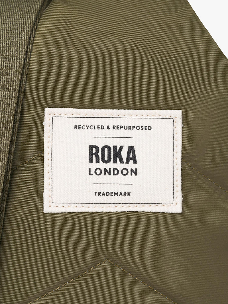ROKA London crossbody bag green recycled nylon (British brand)