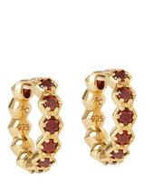 John Lewis Astley Clarke Deco Vermeil Hoop Earrings, Gold/Red- Buy online at McGrocer