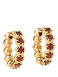 Astley Clarke gold vermeil hoop earrings with garnet, UK version