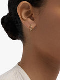 Astley Clarke gold vermeil hoop earrings with garnet, UK version