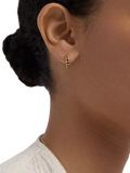 Astley Clarke gold vermeil hoop earrings with garnet, UK version