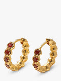 Astley Clarke gold vermeil hoop earrings with garnet, UK version
