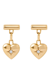 John Lewis Astley Clarke Biography White Sapphire Heart Stud Drop Earrings Gold- Buy online at McGrocer