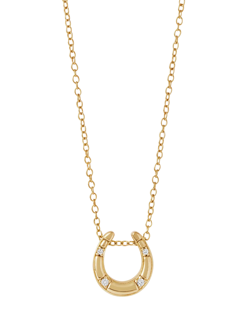 Astley Clarke horseshoe pendant gold vermeil white sapphire, imported from the UK