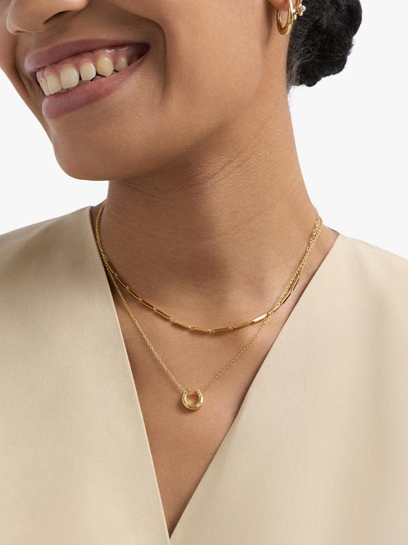 Astley Clarke horseshoe pendant gold vermeil white sapphire, imported from the UK