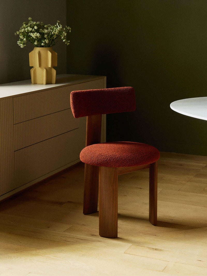 Conran Shop Pip dining chair walnut red boucle (British brand)