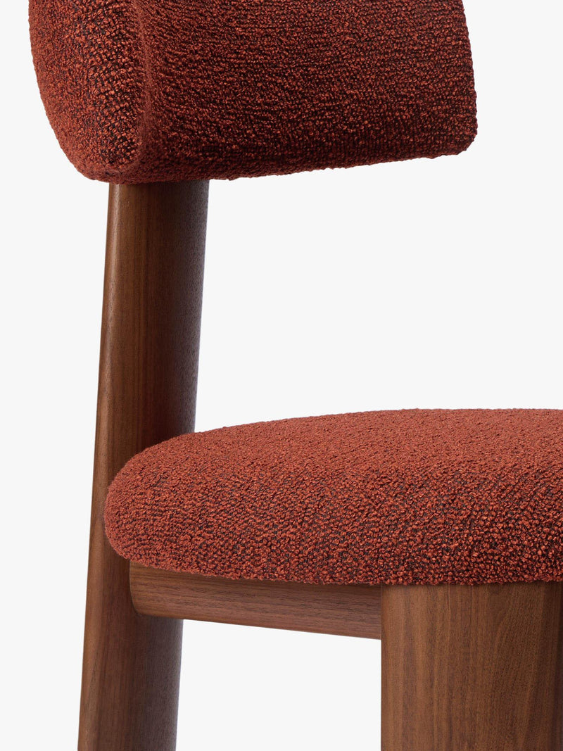 Conran Shop Pip dining chair walnut red boucle (British brand)
