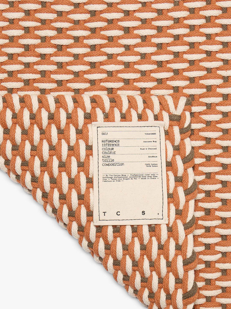 The Conran Shop macrame rug Rust Charcoal 300x200 cm (British brand)