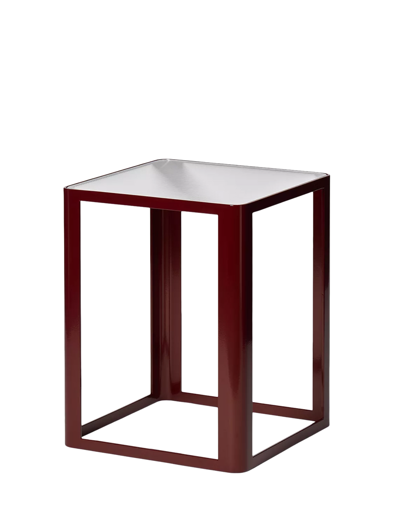The Conran Shop Aspect side table burgundy 48x38x38cm, imported from the UK
