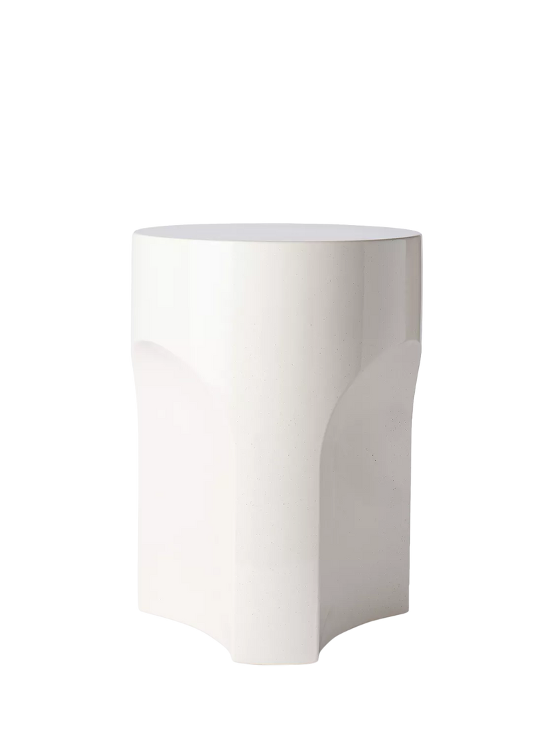 The Conran Shop Doric side table white glazed stoneware, UK version