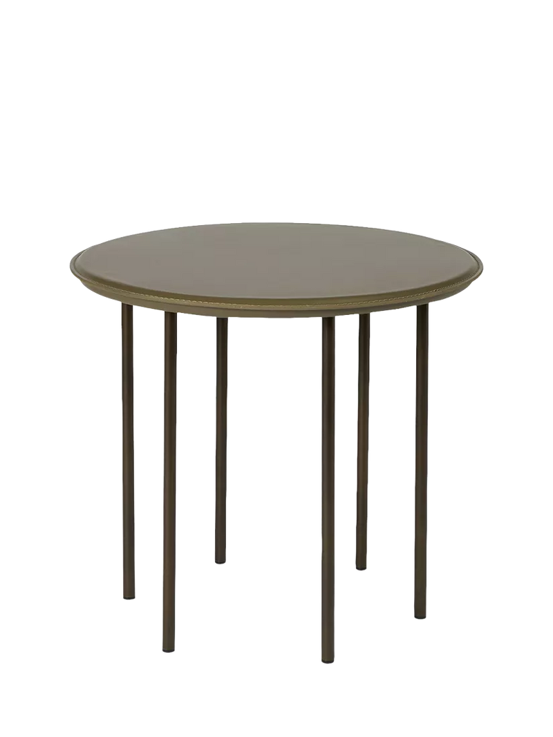 The Conran Shop olive leather six leg coffee table 48cm, UK version