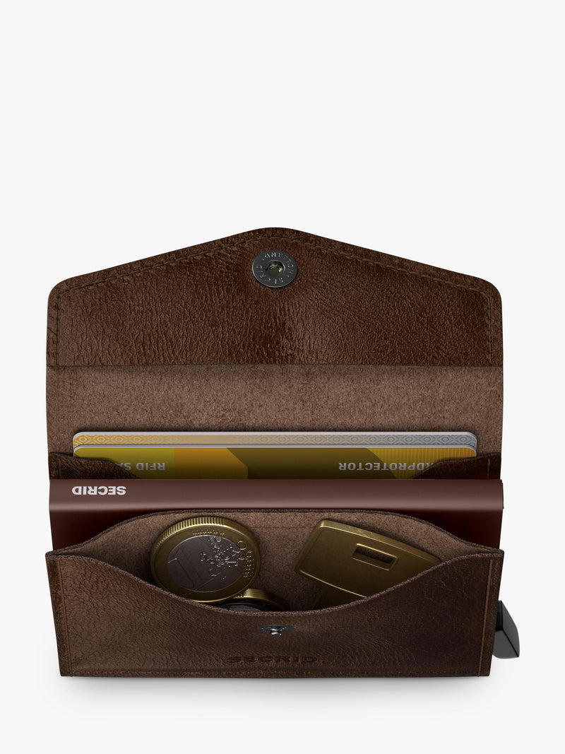 Secrid Envelope Wallet chocolate leather card protector - British product