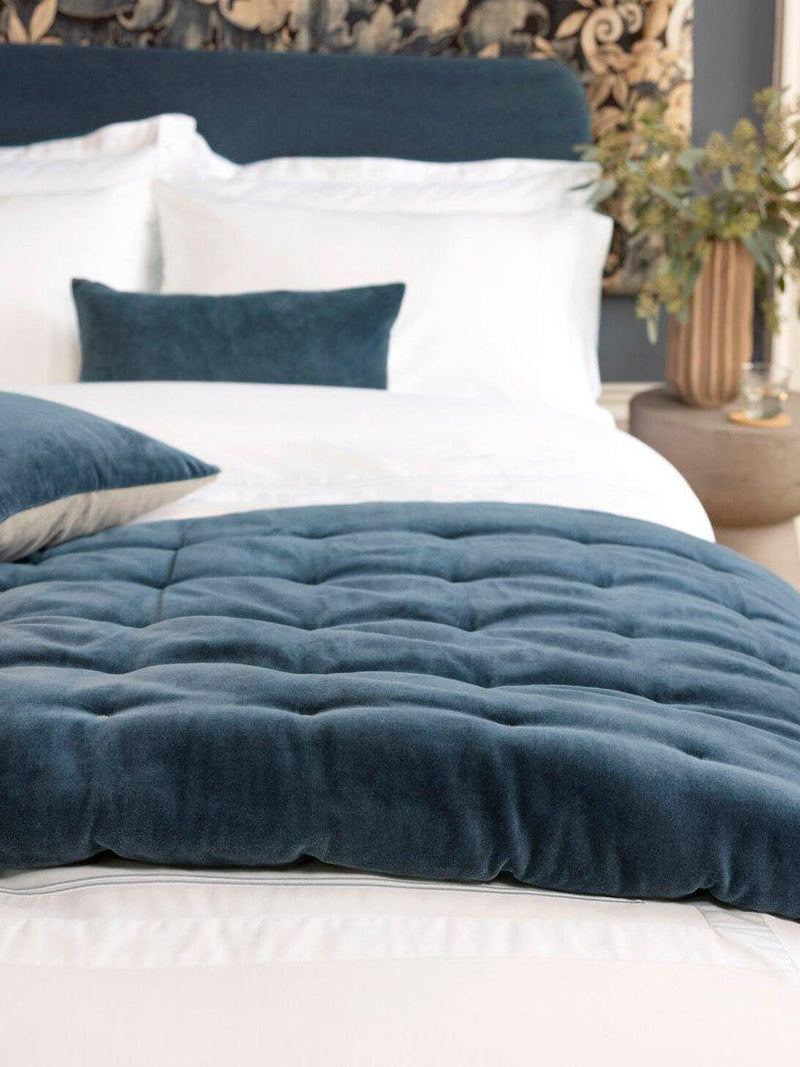 Christy Jaipur quilted throw ink cotton velvet (British brand)