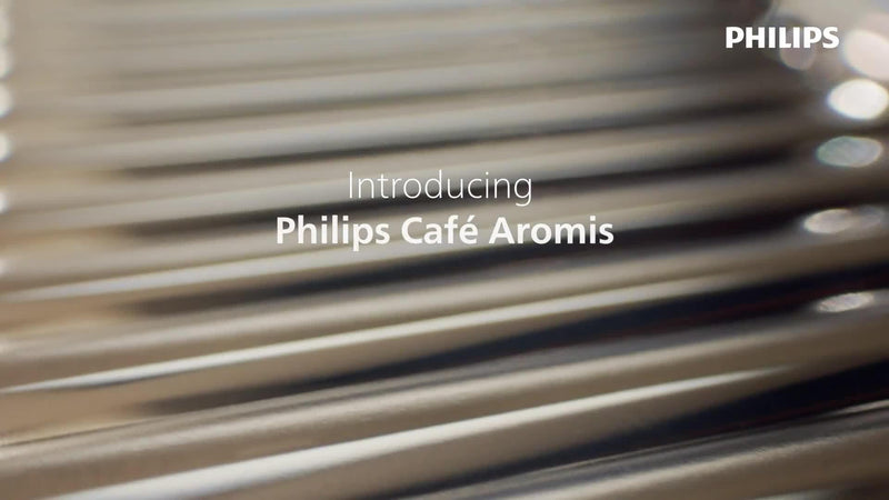 Philips Cafe Aromis silver coffee machine, imported from the UK