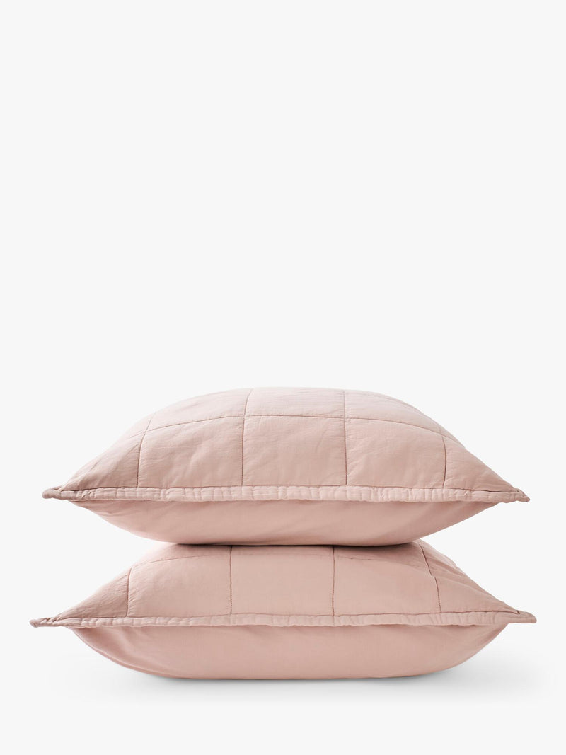 Christy laundered cotton pillowsham pink 65x65cm - British product
