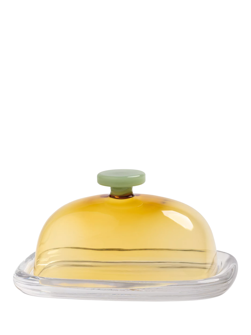 &k Amsterdam yellow butter dish with lid - British product