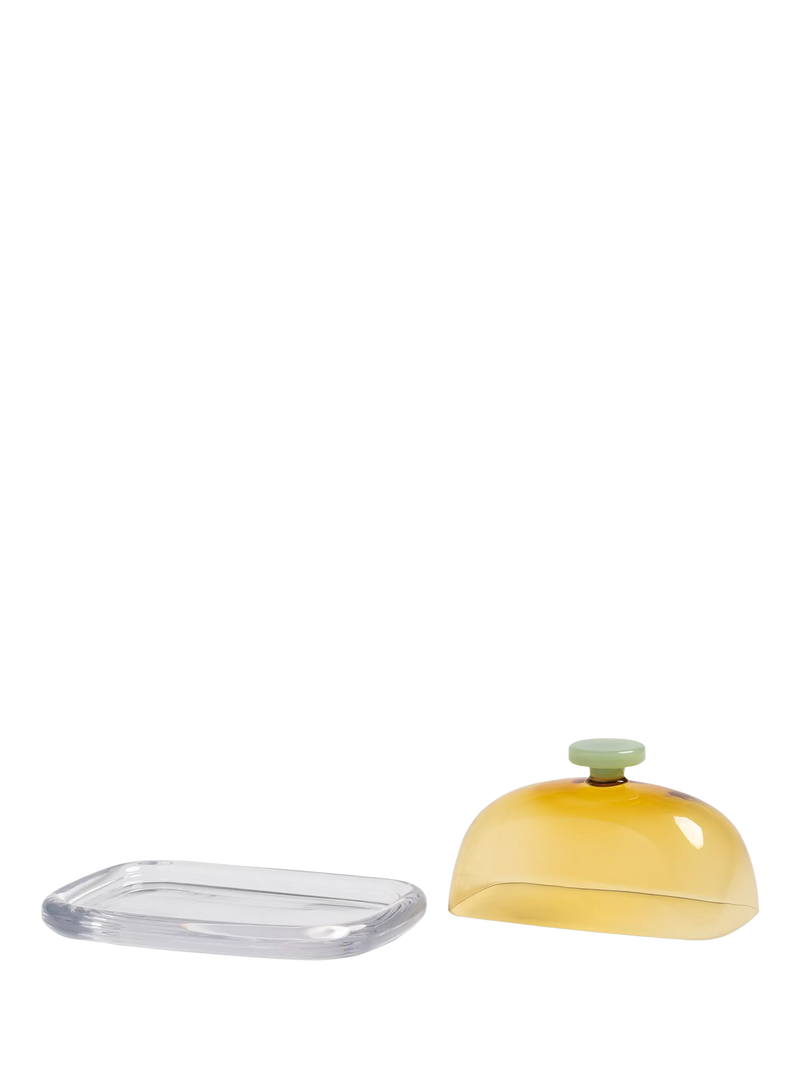 &k Amsterdam yellow butter dish with lid - British product