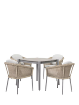 John Lewis KETTLER Isla 4-Seater Square Garden Dining Table & Chairs Set, Mushroom- Buy online at McGrocer