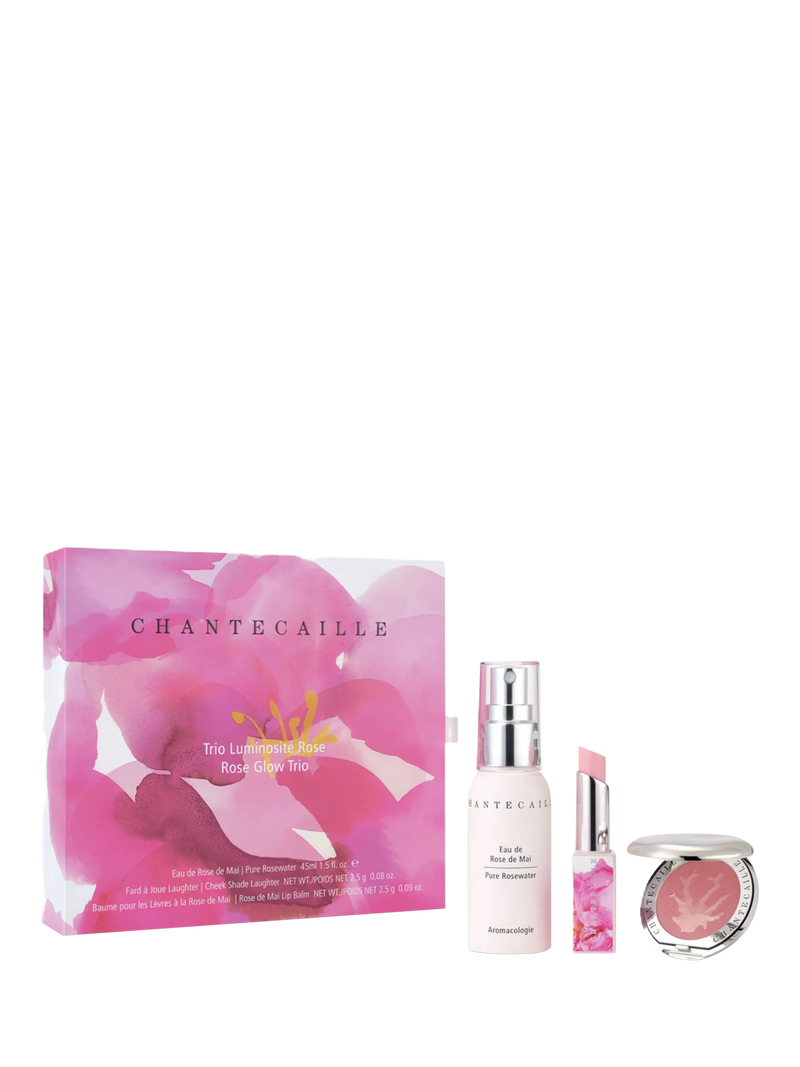 Chantecaille Rose Glow Trio skincare gift set - British product