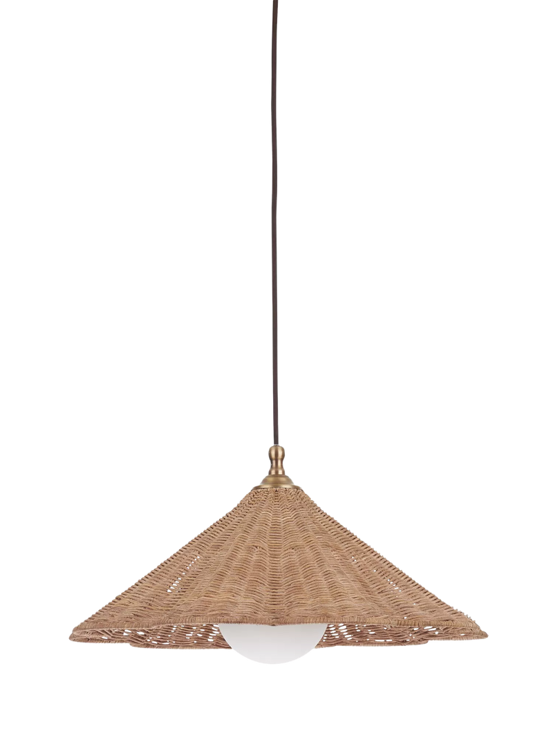 Neptune rattan pendant light natural 45cm, imported from the UK