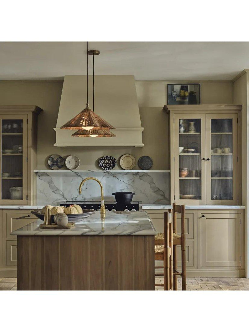 Neptune rattan pendant light natural 45cm, imported from the UK