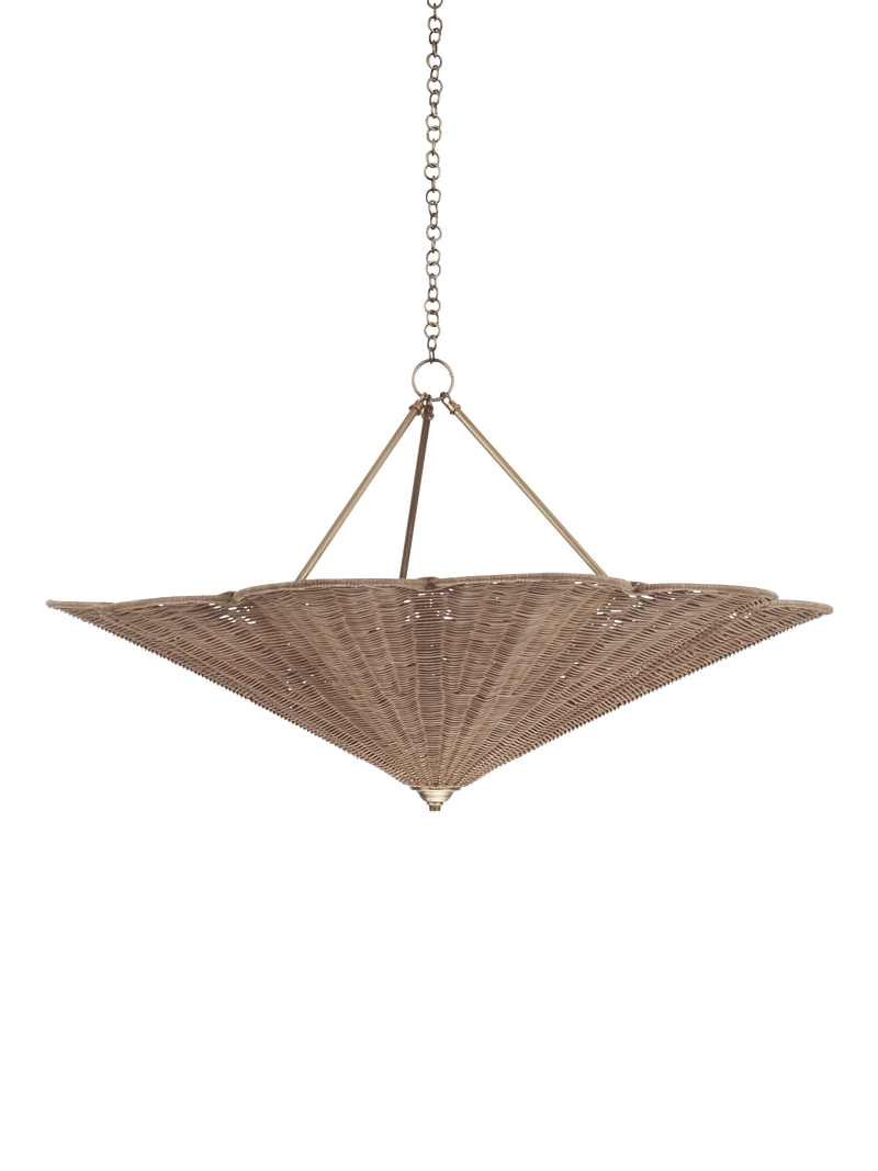 Neptune natural rattan uplight chandelier, UK version