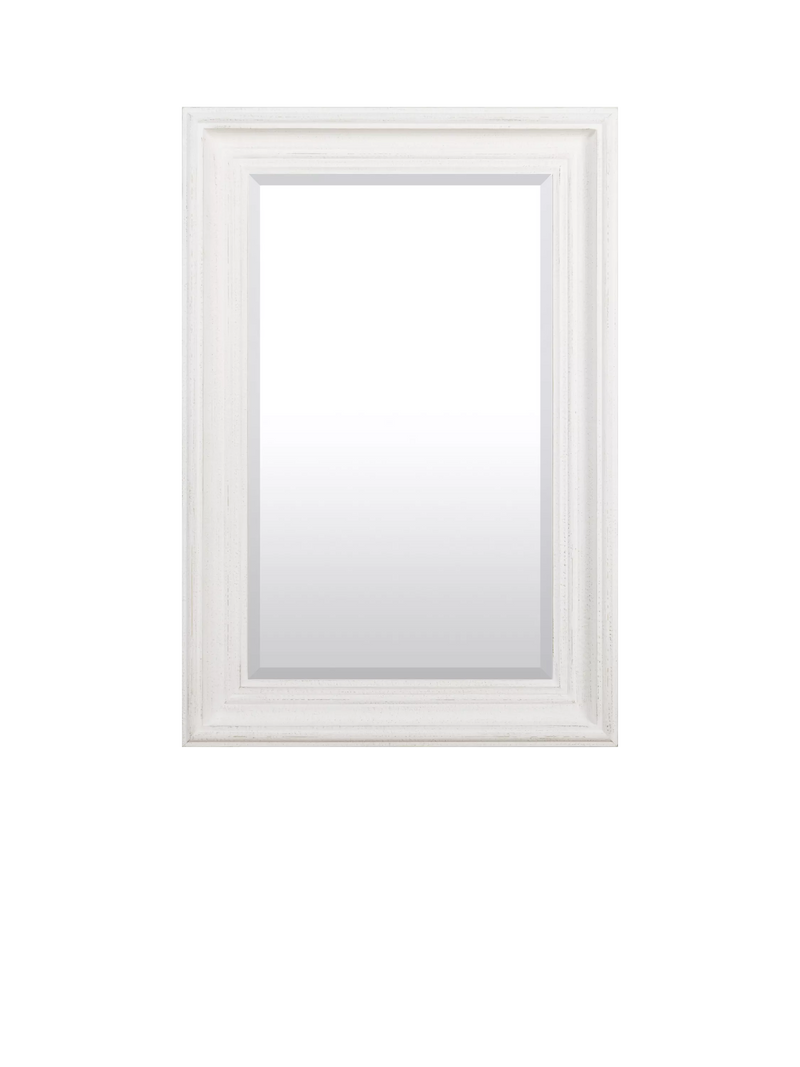 Neptune Buckingham rectangular wall mirror in off white, imported from the UK