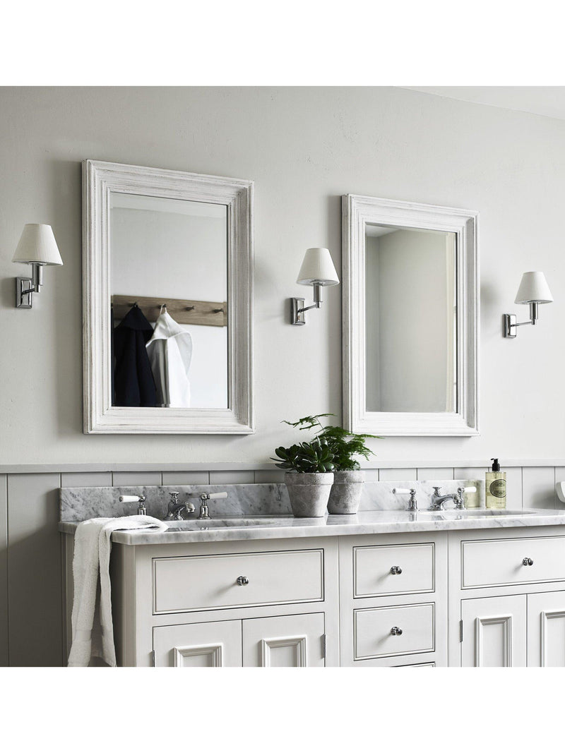 Neptune Buckingham rectangular wall mirror in off white, imported from the UK