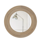 John Lewis Neptune Edinburgh Round Wood Wall Mirror, Vintage Oak, 96cm- Buy online at McGrocer