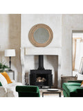 Neptune Edinburgh round wood wall mirror 96cm vintage oak (British brand)
