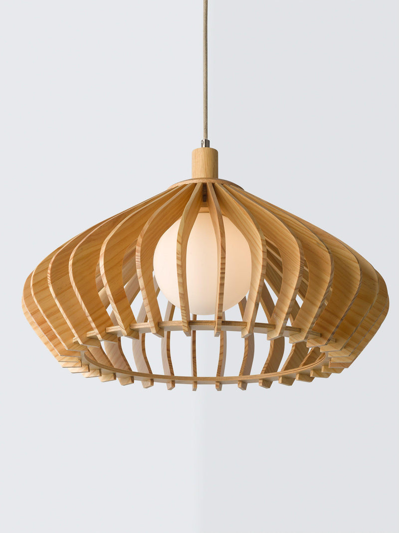 John Lewis Finn Large pendant light wooden slats, imported from the UK