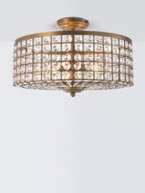 John Lewis John Lewis Orvieto Crystal Semi Flush Ceiling Light, Satin Bronze- Buy online at McGrocer