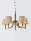 John Lewis Oatmeal 5-arm pendant light, antique brass, imported from the UK