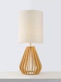 John Lewis Finn table lamp with wooden base and linen shade, UK version