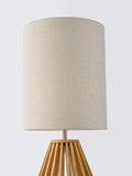 John Lewis Finn table lamp with wooden base and linen shade, UK version