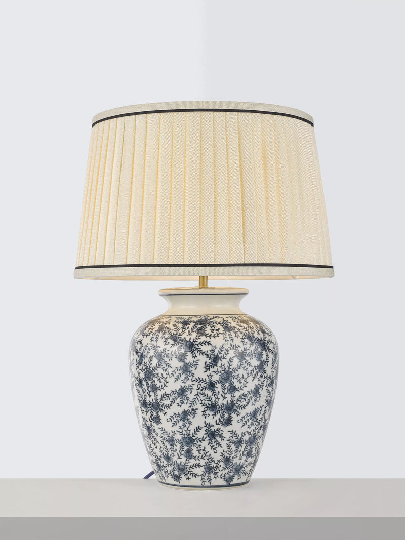 John Lewis Harroway ceramic floral table lamp navy 58cm - British product
