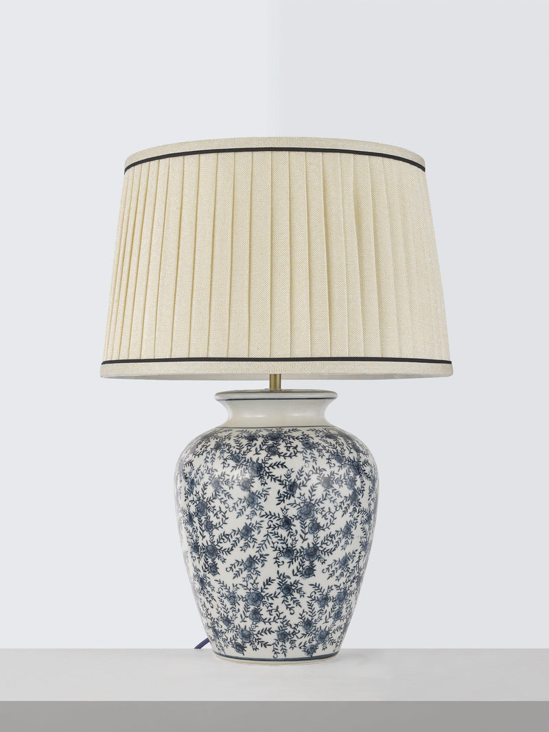 John Lewis Harroway ceramic floral table lamp navy 58cm - British product