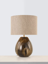 John Lewis John Lewis Merriot Glass Table Lamp, Mocha- Buy online at McGrocer