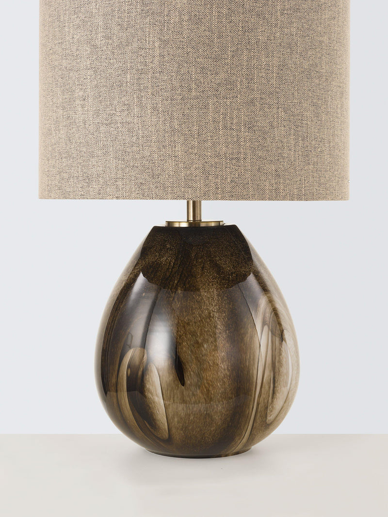 John Lewis Merriot glass table lamp mocha, imported from the UK