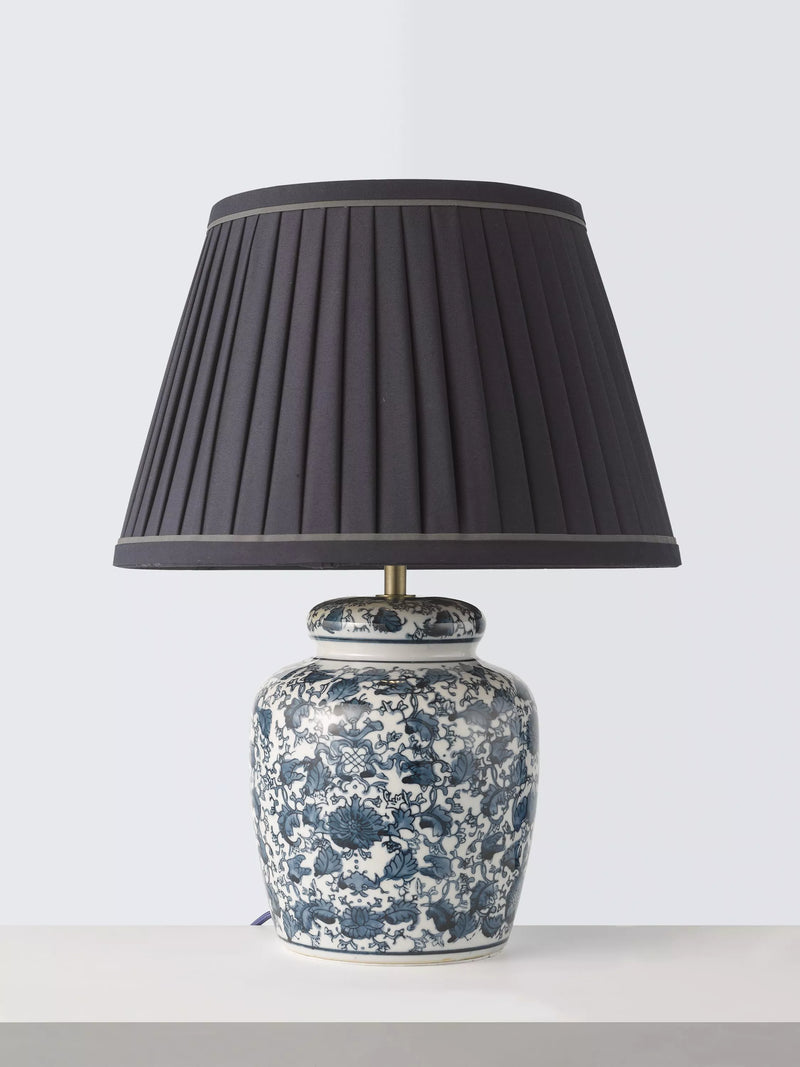 John Lewis navy ceramic table lamp, UK version