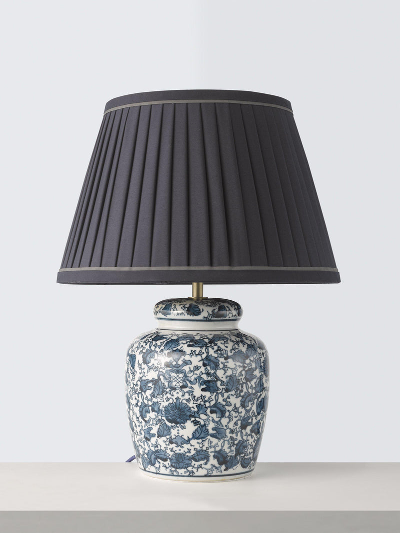 John Lewis navy ceramic table lamp, UK version