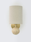 John Lewis Pebble wall light travertine marble linen shade - British product