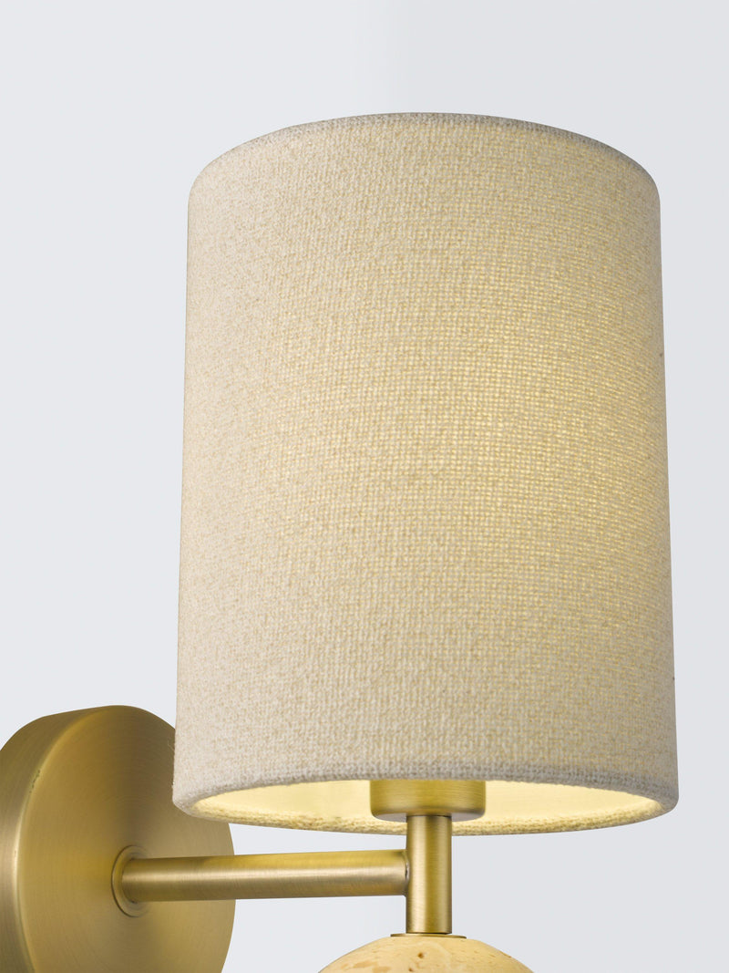 John Lewis Pebble wall light travertine marble linen shade - British product