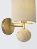 John Lewis Pebble wall light travertine marble linen shade - British product