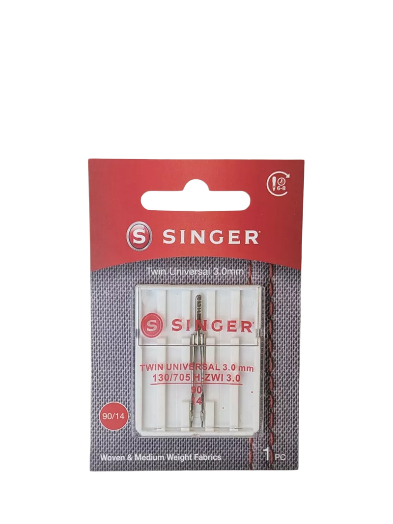 Singer twin universal 3mm sewing machine needle (British brand)