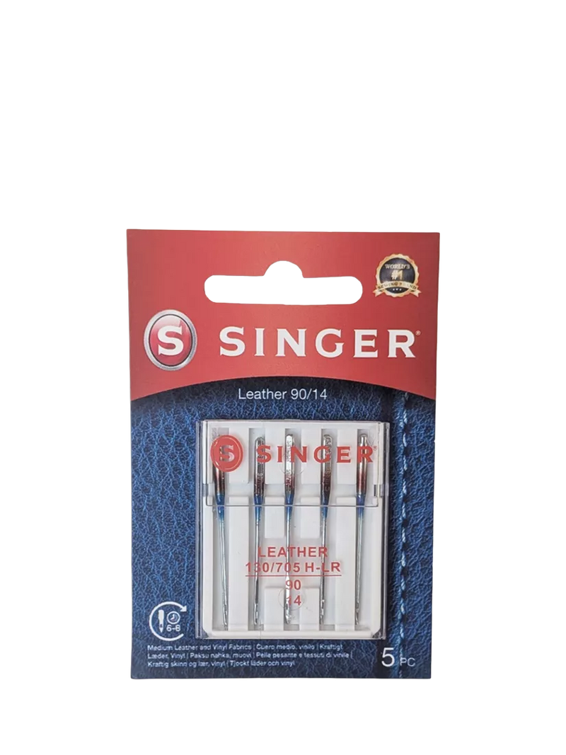 Singer sewing machine needles leather 90/14 pack of 5, UK version