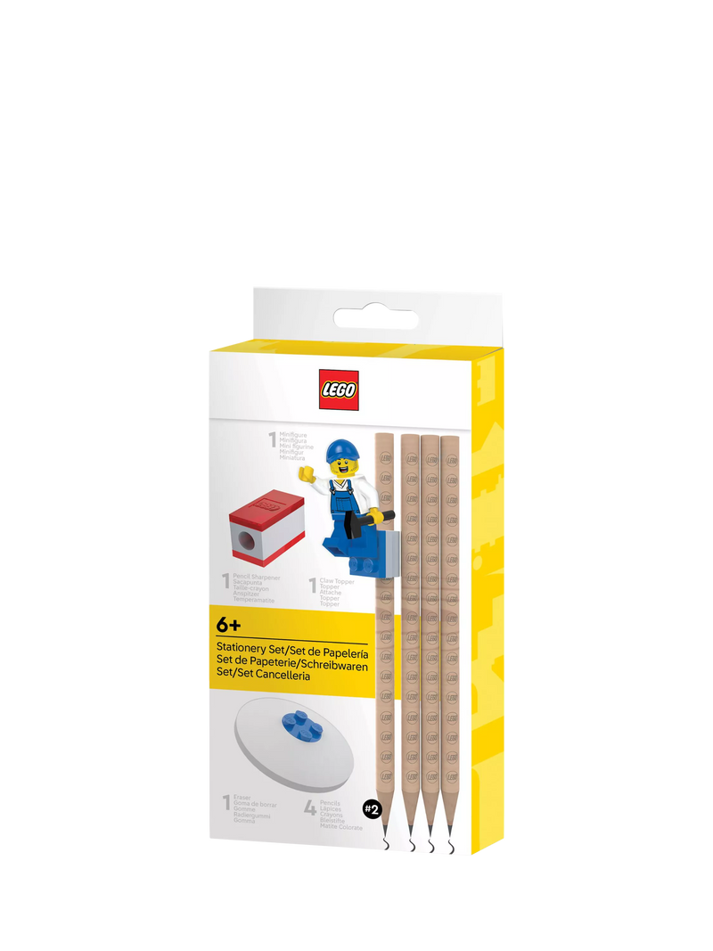 LEGO stationery pencil set with minifigure multicolour (British brand)